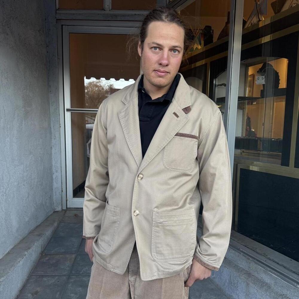 Madison Creek Utility Jacket Khaki Suede Elbows Medium